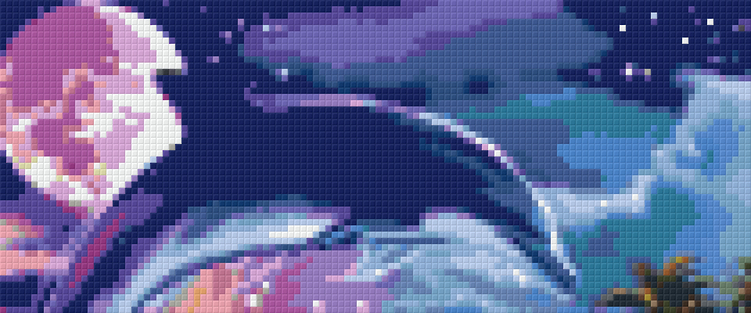 Dolphin Happiness Part 1 Three [3] Baseplate PixelHobby Mini-mosaic Art Kit image 0